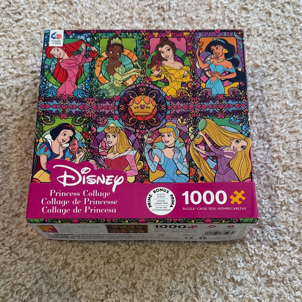 Disney Princess Collage Puzzle - Pink, Yellow, Blue, Green, Purple